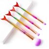 Fishtail handle soft hair super soft color makeup brush four-piece set soft skin-friendly eye shadow brush facial beauty powder