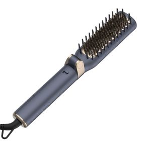 2 In 1 Folding Hot Brush Hair Straightener Brush Hair Straightening Comb Negative Ion Heat Brush Hair Straightener Hair Brush Straightener For Women/M (Color: Grey)