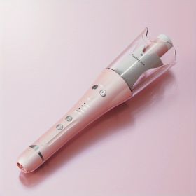 Automatic Curling Stick Negative Ion Perm Big Wave Big Curly Bangs Small Splint Hair Curler Portable Curling Rotating Wand (Color: Pink)