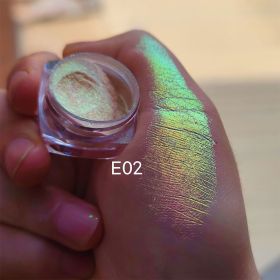 MultiChrome Shifting Pigments Chameleon Eyeshadow Duochrome Chameleon Eyeshadow Infinite Chrome Shining Eyeshadow Net 0.2g (Color: E02)