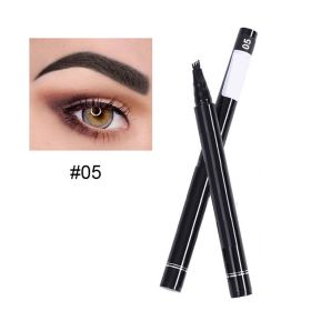 Micro-Sculpted Long-Lasting Four-Fork Waterproof Brow Pencil (Color: Black05)