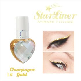 Shiny Eye Liners Pigment Silver Rose Gold Color Liquid Glitter eyeshadow Professional Eyeliner Beauty Cosmetics Makeup for Women (Color: champagne gold heart)