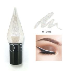 Shiny Eye Liners Pigment Silver Rose Gold Color Liquid Glitter eyeshadow Professional Eyeliner Beauty Cosmetics Makeup for Women (Color: 01 white)