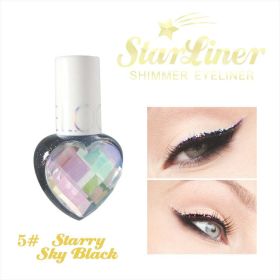 Shiny Eye Liners Pigment Silver Rose Gold Color Liquid Glitter eyeshadow Professional Eyeliner Beauty Cosmetics Makeup for Women (Color: starrry black heart)