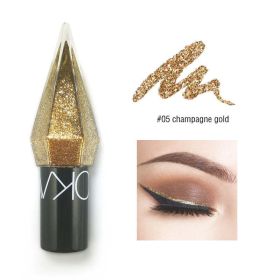 Shiny Eye Liners Pigment Silver Rose Gold Color Liquid Glitter eyeshadow Professional Eyeliner Beauty Cosmetics Makeup for Women (Color: 05 champagne gold)