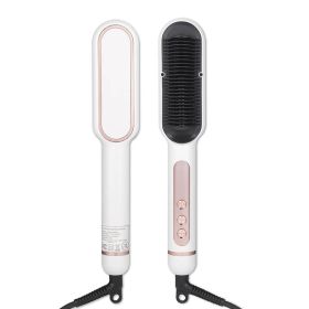 Negative Ionic Hair Straightener Brush for Fashion Women (Color: Whtie, Type: Hairdressing Comb)